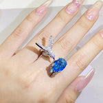 Adjustable Hummingbird Gemstone Ring – Zircon, 14K Gold Plated