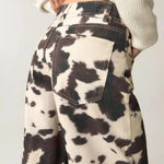Chic Cowhide Wide Leg Jeans