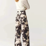Chic Cowhide Wide Leg Jeans