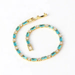 Gold Zircon Turquoise Stone Bracelet