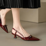Cortona Slingback Leather Heels