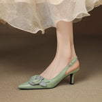 Roselle Bloom Leather Heels