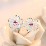 Zirconia Flower Stud Earrings