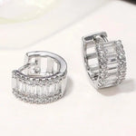 Mini Baguette Zirconia Hoop Earrings