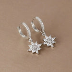 Classic Crystal Snowflake Drop Earrings