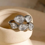 Five Stone Teardrop Cluster Ring