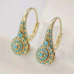 Elegant Mandala Turquoise Earrings