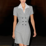 Zeagoo Women's Chic Double-Breasted Blazer Dress