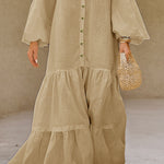 Zeagoo Women's Breezy Flared Sleeve Cotton Maxi Dress