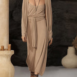 Zeagoo Women's Boho Breezy Strapless Dress and Cardigan Set