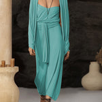 Zeagoo Women's Boho Breezy Strapless Dress and Cardigan Set