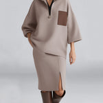 Zeagoo Women's Casual Hoodie and Slit Skirt Matching Set