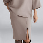 Zeagoo Women's Casual Hoodie and Slit Skirt Matching Set