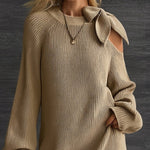 Zeagoo Women's Casual Bowknot Design Knit Sweater Dress