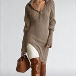 Zeagoo Women's Boho Style Split Comfy Knit Dress