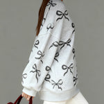 Zeagoo Cute Casual Bow Print Sweatshirt