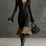 Zeagoo Elegant Leopard Fishtail Midi Dress for Women Casual Elegant Summer 2026 Work Brunch