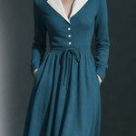 Zeagoo Women's 50s Vintage Style Pockets A-line Midi Dress