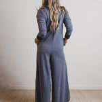 Zeagoo Women's Comfy Loose Fit Contrast Color V-Neck Jumpsuit