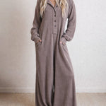 Zeagoo Women's Casual Easygoing Style Textured Jumpsuit