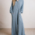 Zeagoo Women's Casual Easygoing Style Textured Jumpsuit
