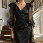 Zeagoo Elegant Business Casual Mesh Sleeves Dress for Women Casual Summer Vacation 2026