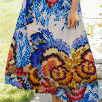 Zeagoo Women's Artistic Floral Pattern Loose Fit Maxi Dress