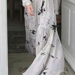 Zeagoo Elegant Esthetic Plant Pattern Maxi Dress for Women Casual Beach Vacation Summer 2026