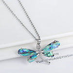 Natural Shell Butterfly Pendant Necklace