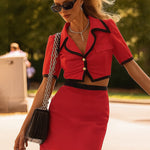 Zeagoo Elegant Cropped Shirt Skirt Matching Set for Women Casual Summer Going Out 2026 | Under $25