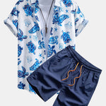 Turtle Print Button Up Shirt & Swim Shorts