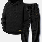 Relax Fit Checkerboard Jacquard Hoodie & Jogging Pants
