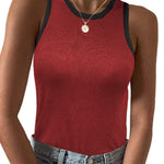 Zeagoo Tank Top Crowl Neck Ribbed Knit Shirts