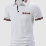Men's Plaid Contrast Color Business Casual POLO