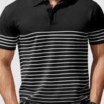 Men's Striped Knitted Business Casual POLO