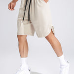 Men's waffle texture letter embroidered casual sports shorts