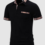 Men's Plaid Contrast Color Business Casual POLO