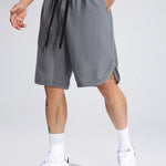 Men's waffle texture letter embroidered casual sports shorts