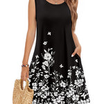 Zeagoo Women's Casual Floral Sleeveless Sundress with Pockets (US Only)