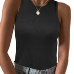 Zeagoo Tank Top Crowl Neck Ribbed Knit Shirts