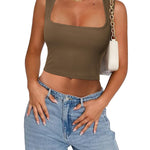 Zeagoo Square Neck Ribbed Tank Tops