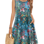 Zeagoo Women's Casual Floral Sleeveless Sundress with Pockets (US Only)