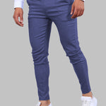 Men's Business Zip Fly Solid Color Flap Detail Slim Fit Pants