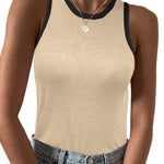 Zeagoo Tank Top Crowl Neck Ribbed Knit Shirts