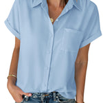 Zeagoo Zeagoo Casual Short Sleeve Button Down Shirt for Women Casual Loose Business Casual 2026 | Under $40
