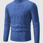 Men's Solid Cable Knit Crew Neck Sweater