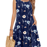 Zeagoo Women's Casual Floral Sleeveless Sundress with Pockets (US Only)