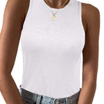 Zeagoo Tank Top Crowl Neck Ribbed Knit Shirts