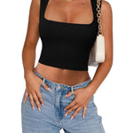 Zeagoo Square Neck Ribbed Tank Tops