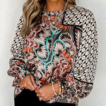 Zeagoo Ethnic Style Printed Chiffon Shirt Women's Long-sleeved Loose Top for Women Casual Work Office Loose Fit 2026 | Under $40